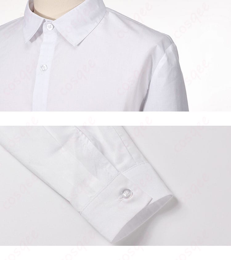 シャツの肩から袖にかけてのディテール。肩線と袖付けの縫製が確認できる画像