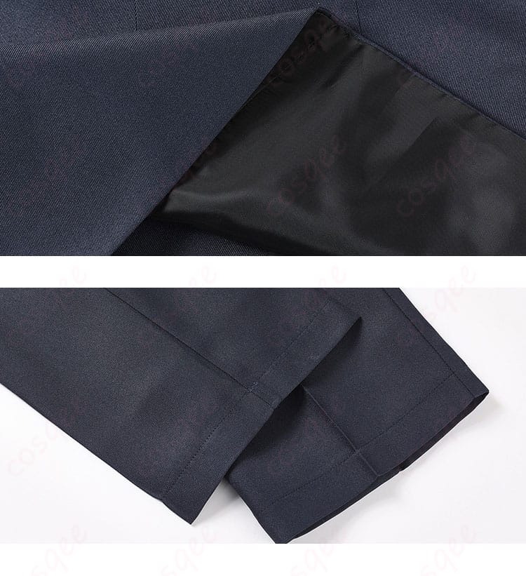 パンツのウエストと内側の仕立てディテール。ベルトループと裏側の処理が分かるクローズアップ