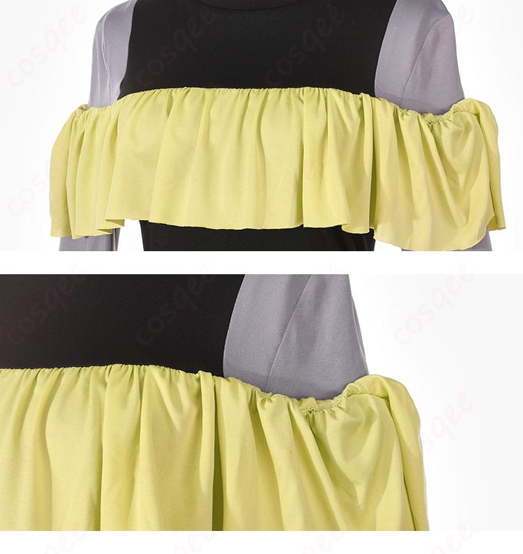 MEMちょ衣装の前身頃装飾と縁取りの近接ディテール