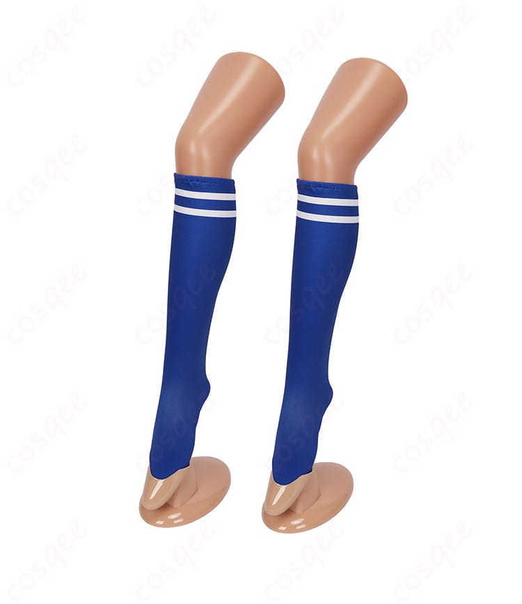 ヴィブロス衣装の脚まわり・ソックス装飾ディテール｜腰チェーンと小物の質感が見える接写