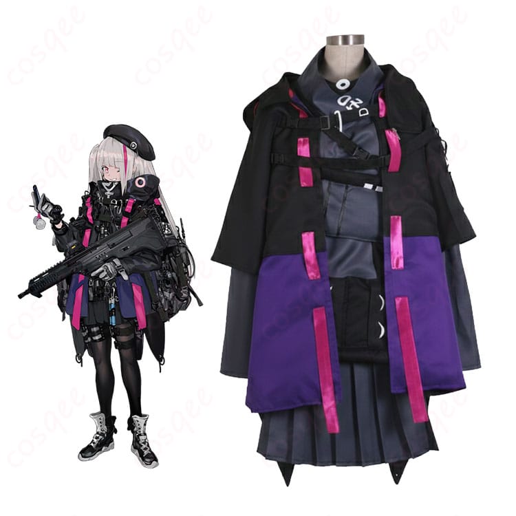 MDR 通常衣装コスプレ全身正面。ストリート感ある配色と直線的シルエットを再現。