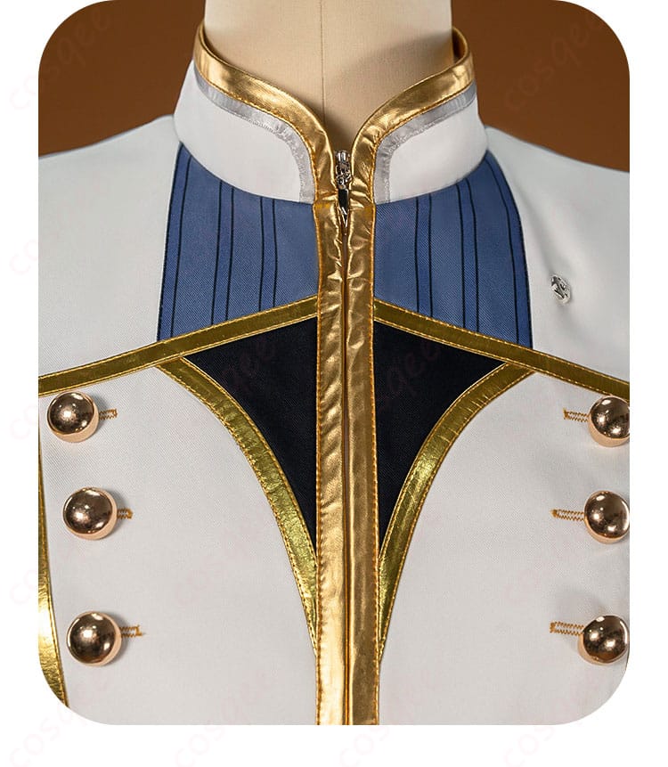 襟元の装飾パーツと留め具の構造アップ