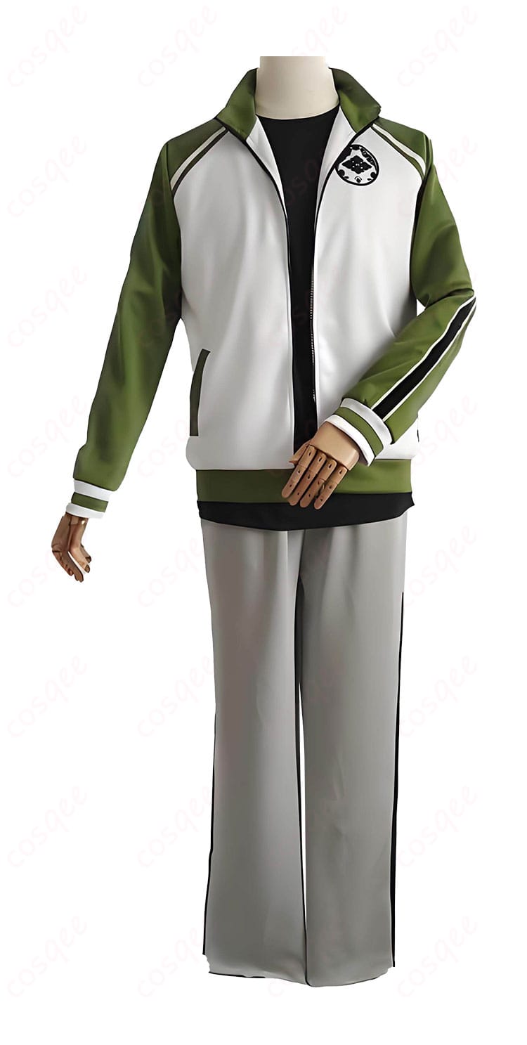 ロングパンツの正面ディテール。センターラインと発色・質感の確認