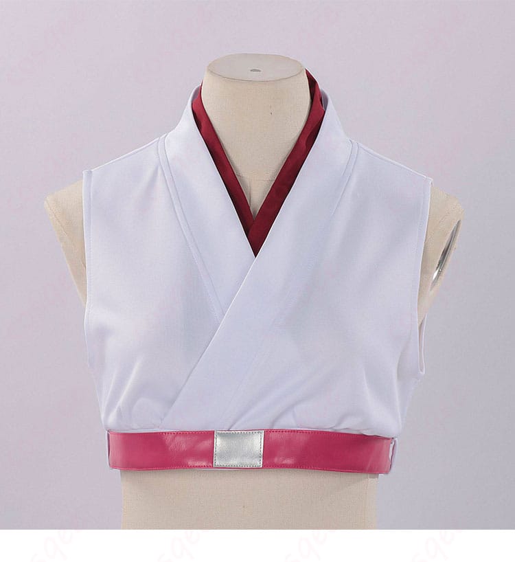 綾紬芦花 コスプレ衣装の上衣装飾ディテール。前身頃の装飾と素材感を確認できる画像。