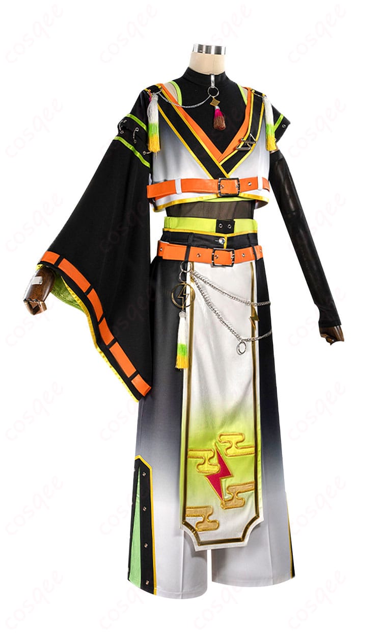 右袖の装飾パーツとステッチの質感がわかるディテール