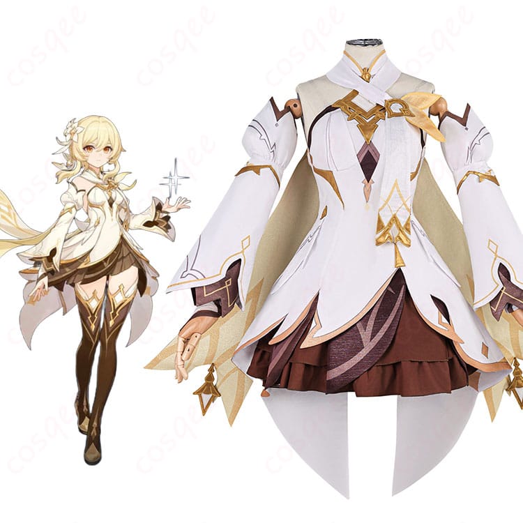 原神 旅人（蛍）コスプレ衣装を着用したキャラクター全身イメージ。爽やかで上品な通常衣装の雰囲気を再現。