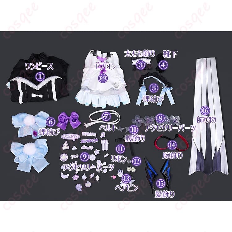 にじさんじ エナー・アールウェット ゴスロリメイド衣装 高再現で映える上品シルエット - 6枚目の画像