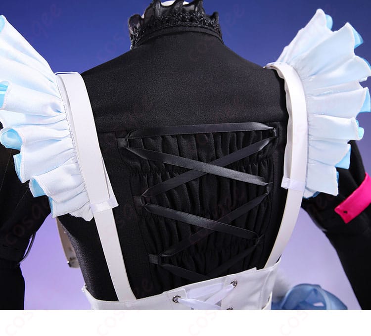 背肩部分のデコレーションと縫製ステッチの詳細