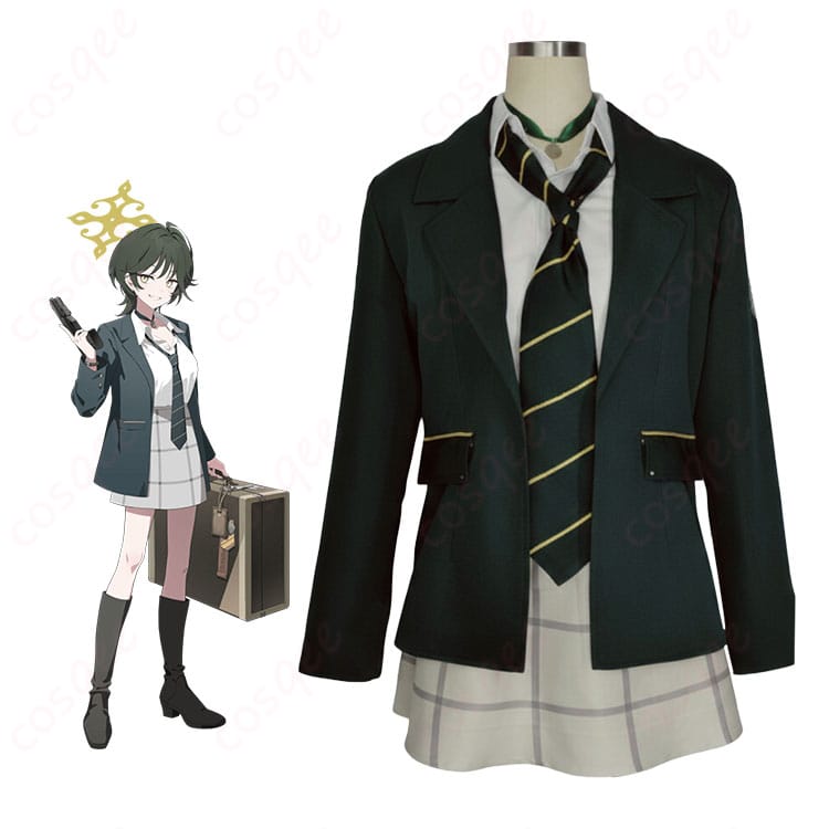 若狭フユ ワイルドハント芸術学院の制服フルセット正面全体像(コート・シャツ・スカート着用)