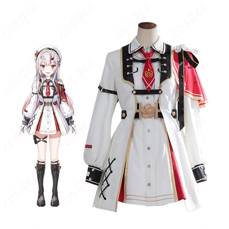 ホロライブ 百鬼あやめ 新衣装・軍服コスプレ衣装 正面全身イメージ