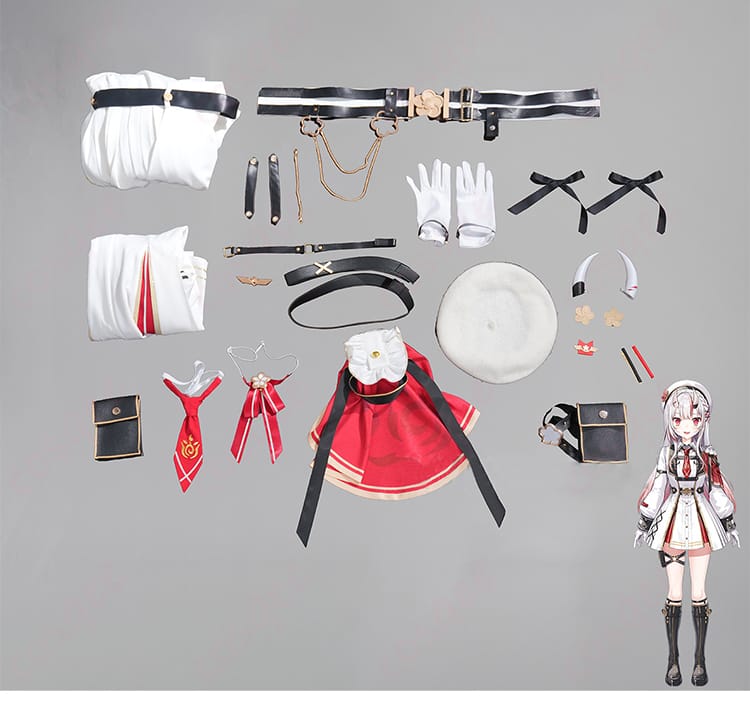 ホロライブ 百鬼あやめ 新衣装・軍服コスプレ衣装 セット一式のレイアウト