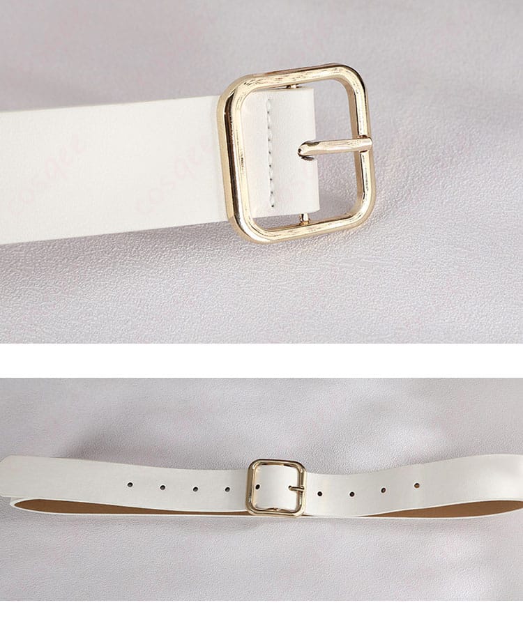 ベルト装飾のバックル・ステッチのディテール