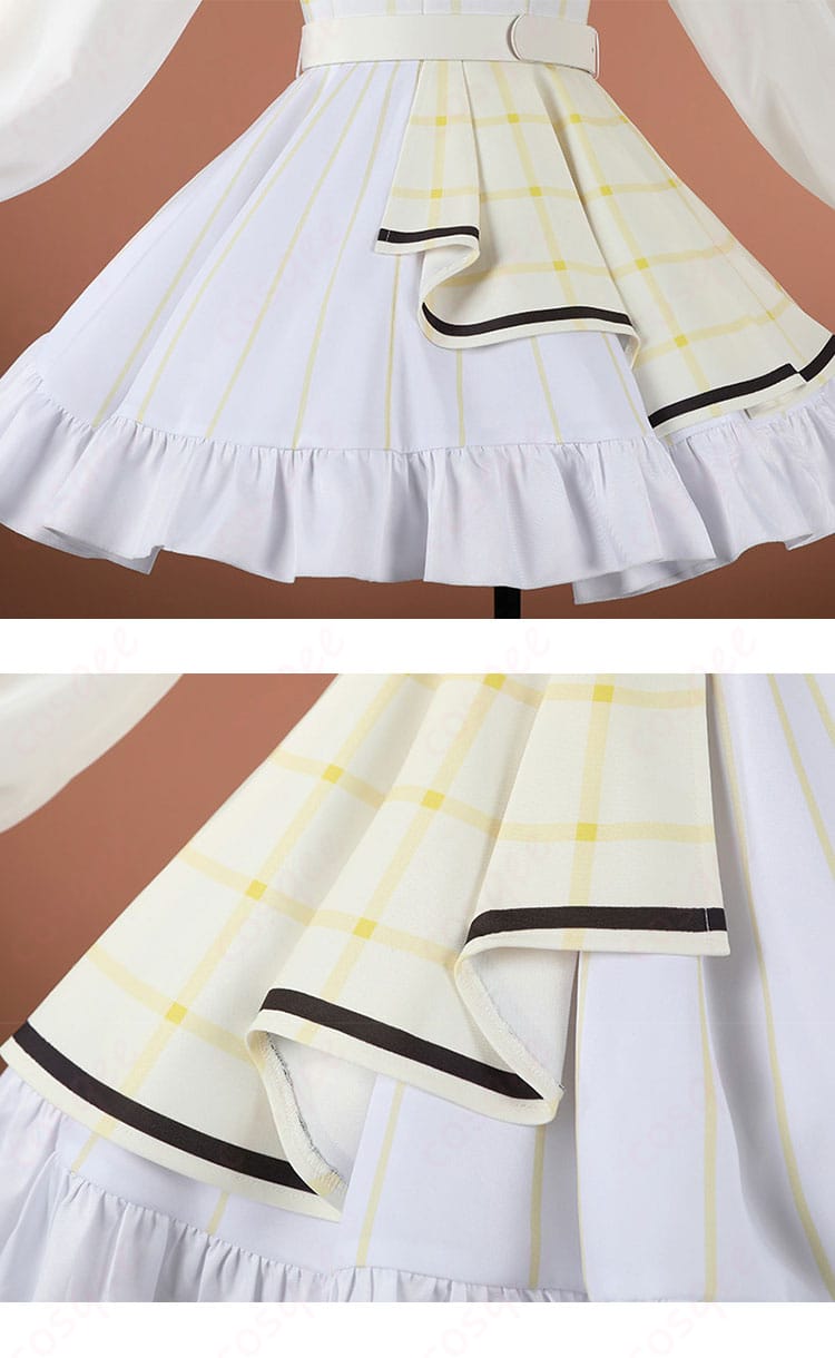 スカートレース装飾の近接と縫製の見え方