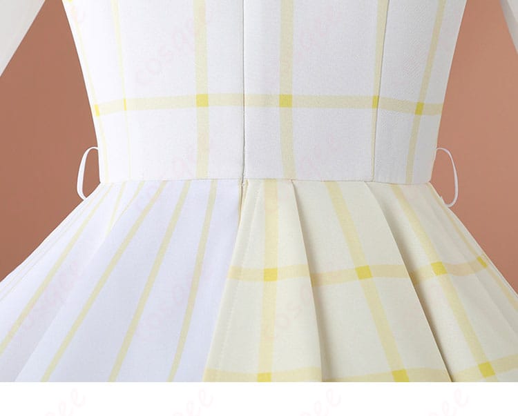 スカート腰部分の切替・ギャザーと装飾の近接