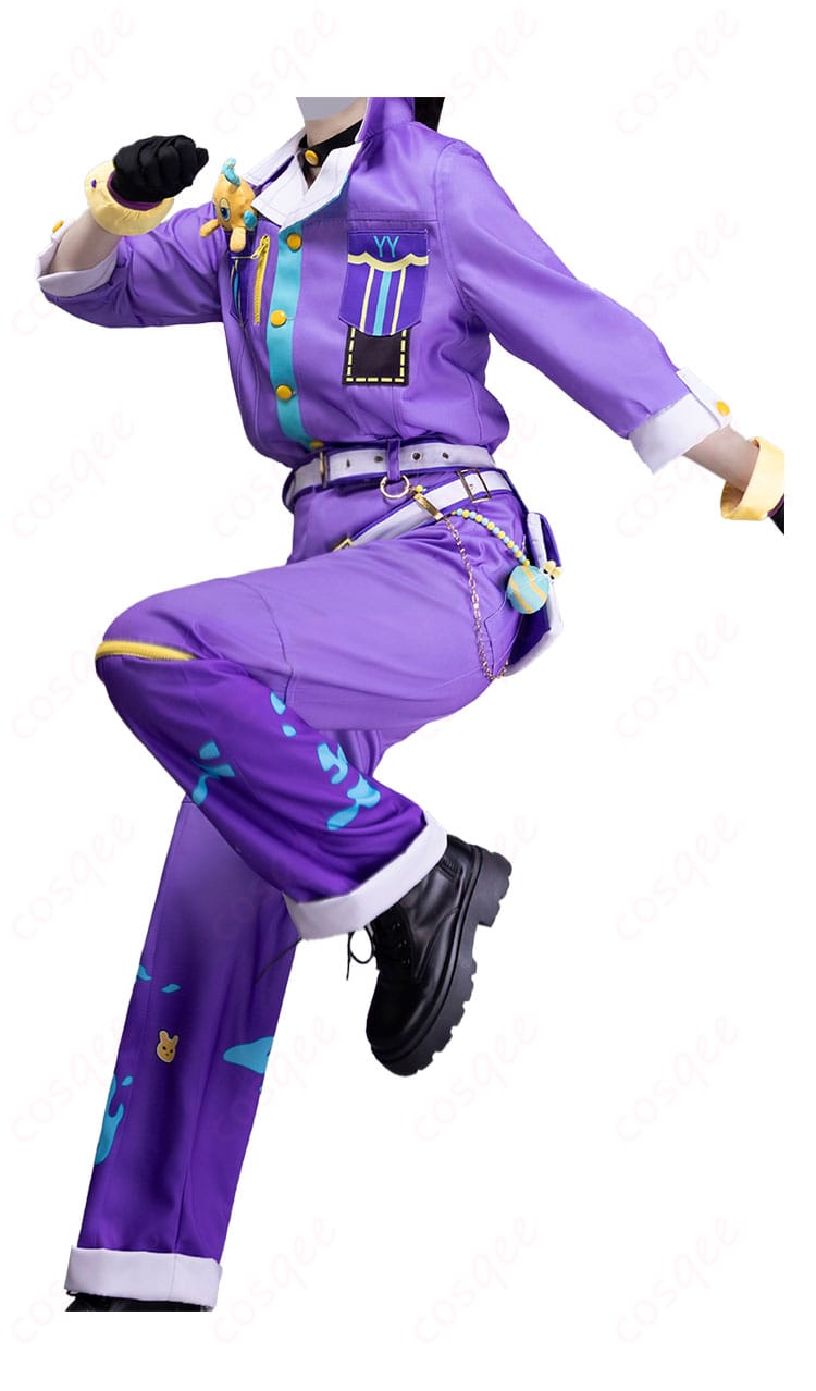 プロジェクトセカイ 神代類 インベンティブ・ワーカー ライブ衣装の背面シルエットとベルト配置