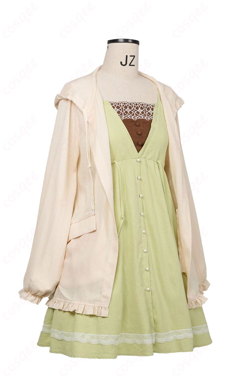 草薙寧々 私服コスプレ衣装の側面シルエット（落ち感のあるAライン）