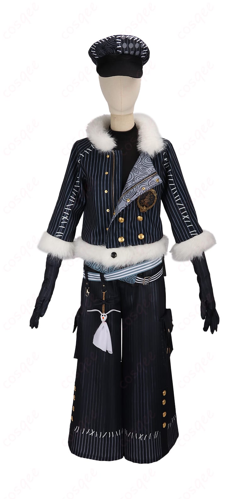 シルバー クリスマス2025 Ver.コスプレ衣装の正面全体像（コート・インナー・ズボン・装飾の配置が分かる画像）