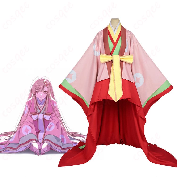 かぐや姫風コスプレの着用イメージと衣装全体が分かる画像