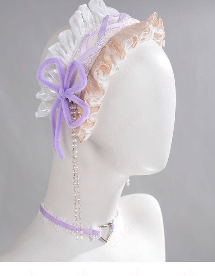 髪飾りの側面装着イメージと留め具ディテール