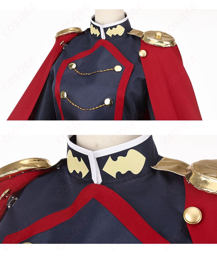 肩部分の装飾と生地のハリ感が分かるショルダー周りのアップ