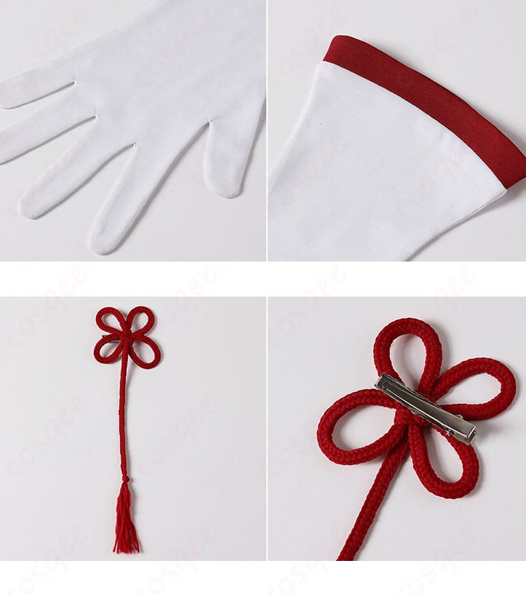 手袋と髪飾りなど付属アクセサリーのセット内容ディテール