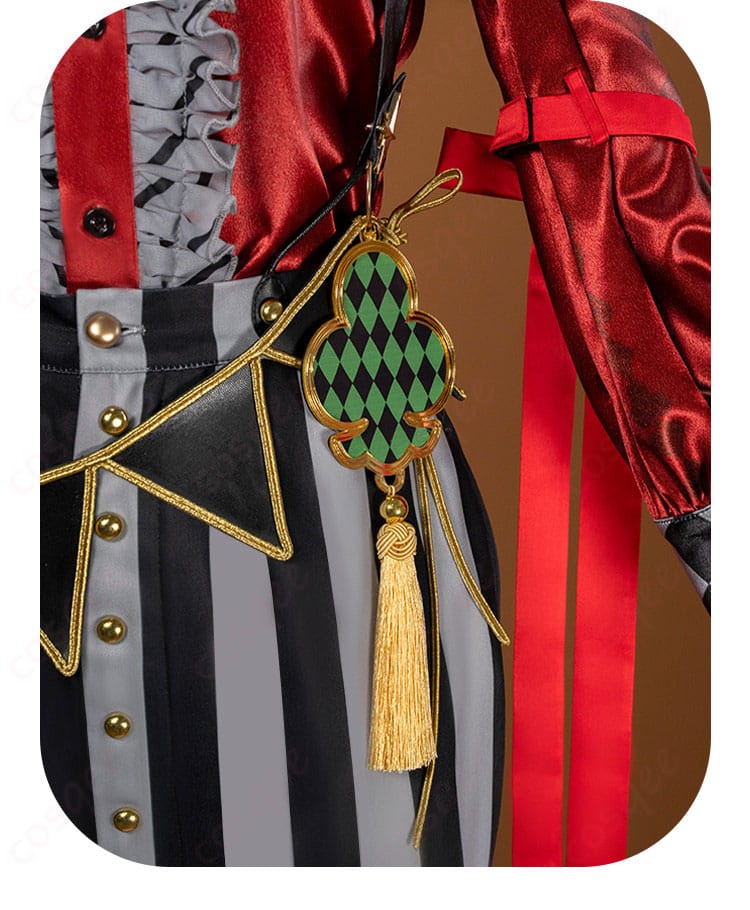 腰飾りの意匠と固定位置の近接ディテール