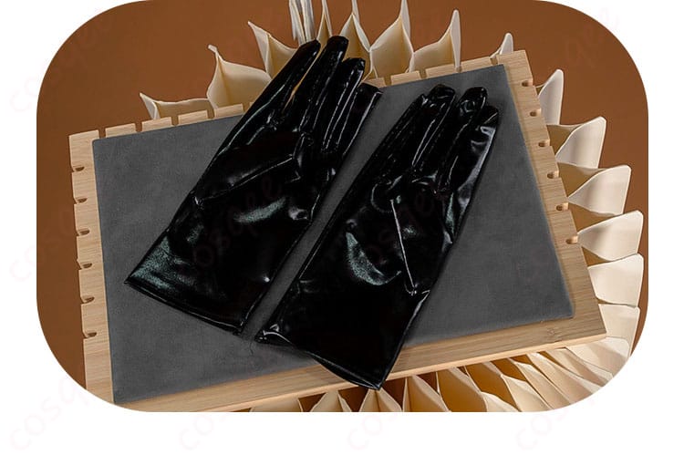 付属手袋の素材感とステッチの近接ディテール