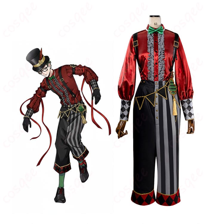 トレイ・クローバー プレイフル・ドレス衣装一式とキャラクタービジュアルの比較画像