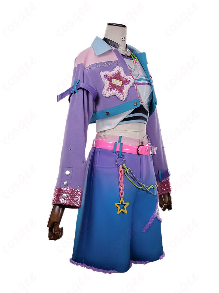 桜河こはく ステージ衣装の側面シルエットと装飾配置