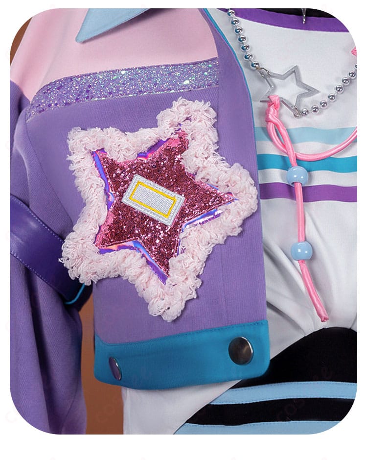 ジャケットの五角星モチーフ装飾ディテール