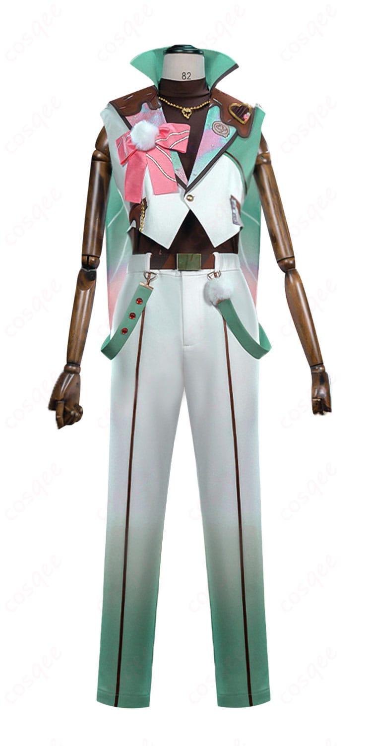 Switch キャンディーハウス衣装の正面全体（コート＋マント、ベルト、胸飾りの配置）