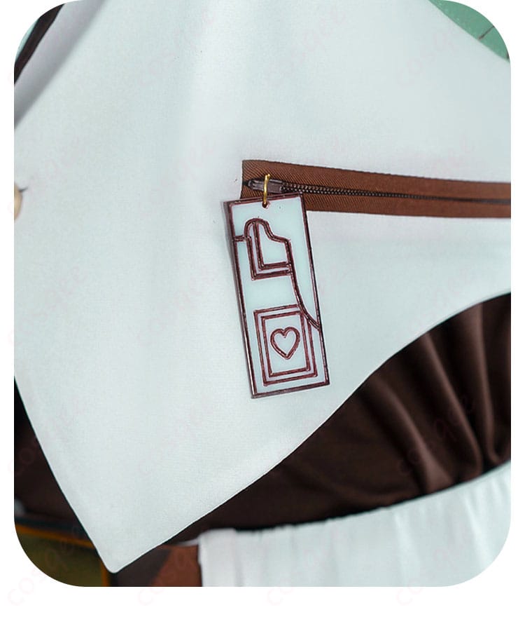 ファスナーと装飾パーツの近接写真（着脱しやすい設計）