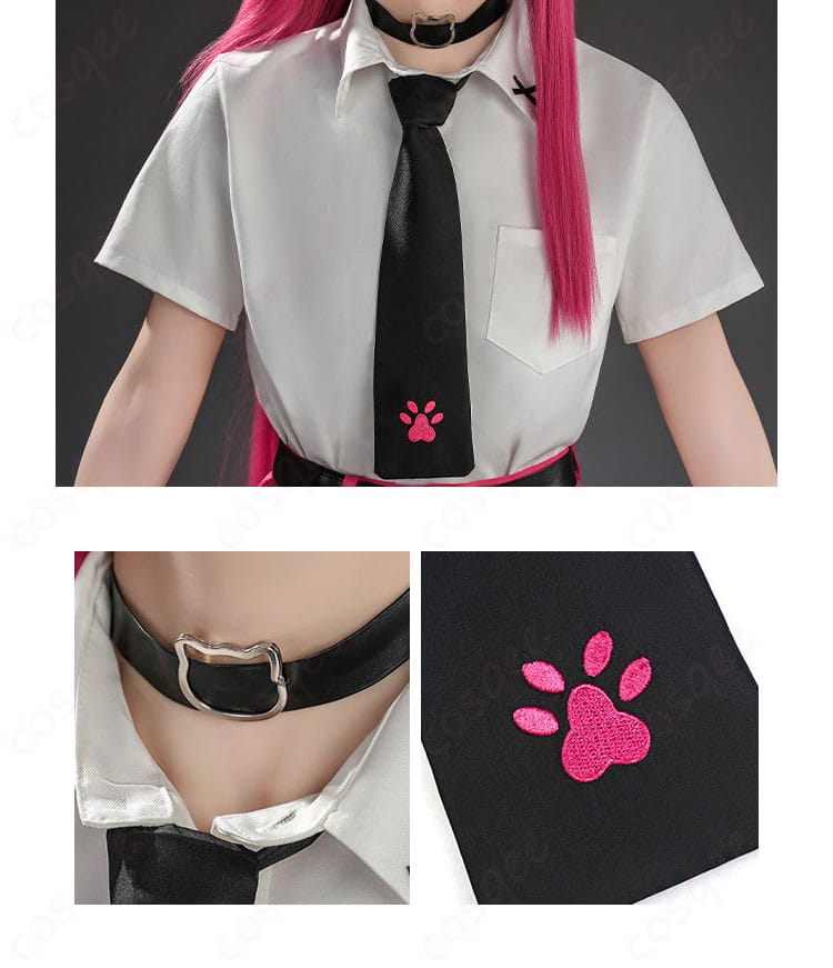 シャツの襟元とネクタイの結び、前立て部の詳細