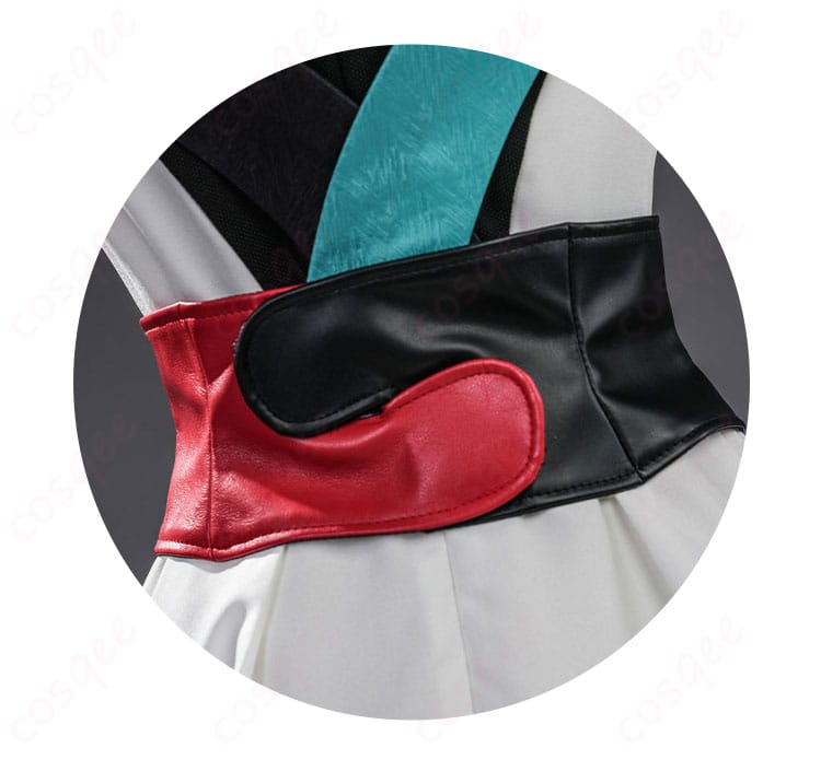 腰封風コルセットベルトの装飾ディテールとステッチの質感