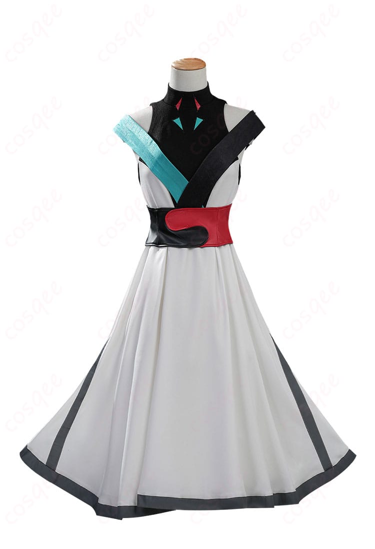 COSQEE 月見モチーフ ファンタジーワンピース＋コルセットベルトの正面全体