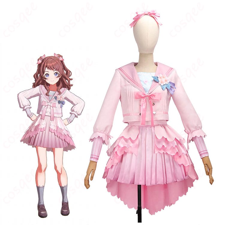 花海咲季 桜フォトグラフ衣装の全身イメージとキャラクタービジュアル