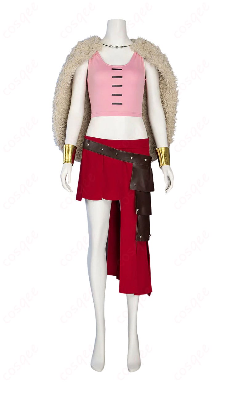 衣装正面の装飾アップ（胸元からウエストの装飾と縫製）