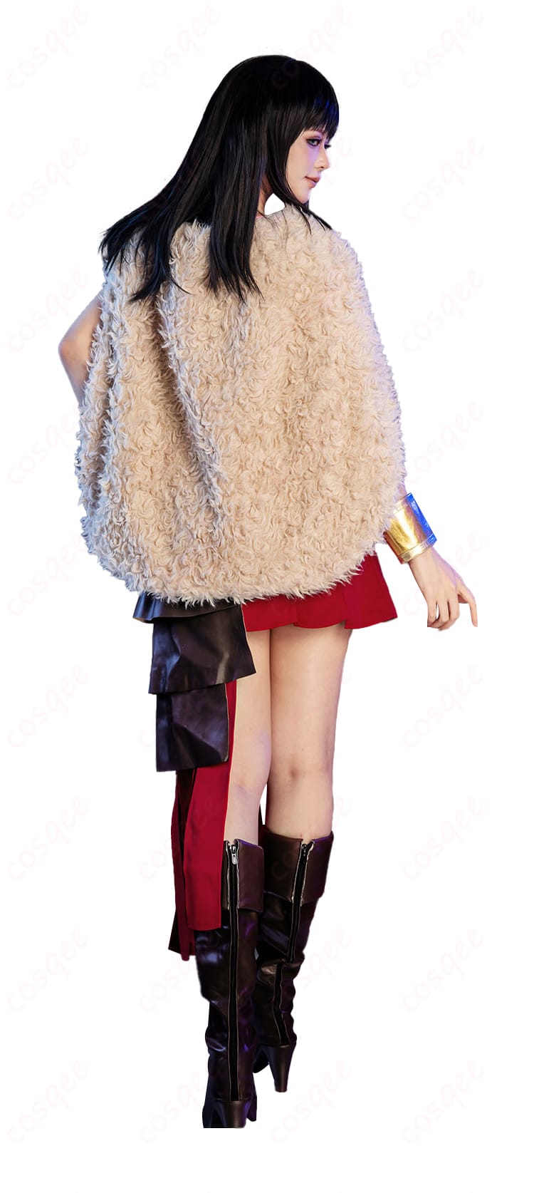 ニコ・ロビン エルバフ編衣装の背面ディテール（マントの落ち感と背面開閉部）