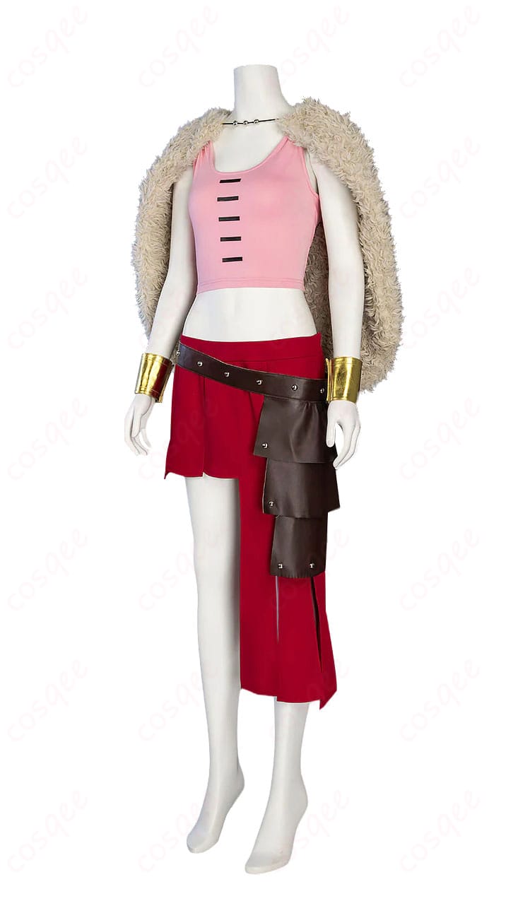 衣装側面の装飾アップ（腰飾りの固定パーツと縫い代処理）