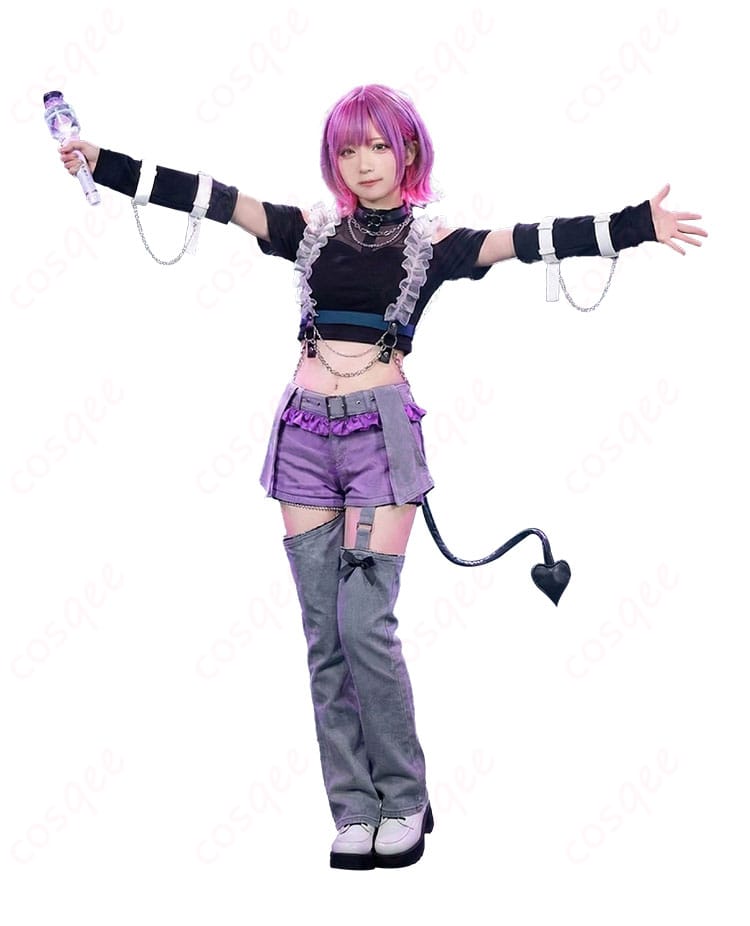 常闇トワ 6周年記念LIVE衣装 コスプレ一式の正面全体画像（トップス・ズボン・ベルト）