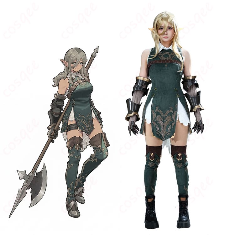 ルパをモチーフにしたファンタジーRPG風コスチューム一式とキャラクターイメージの比較レイアウト画像