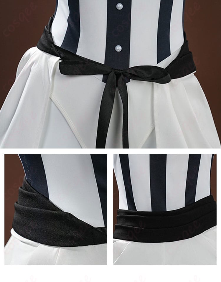 ウエスト周りとガーターベルトの装飾ディテールのクローズアップ