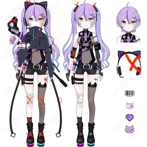 ぶいすぽっ! 紫宮るな 第3衣装コスプレ 高再現でクールに映えるサイバーパンク