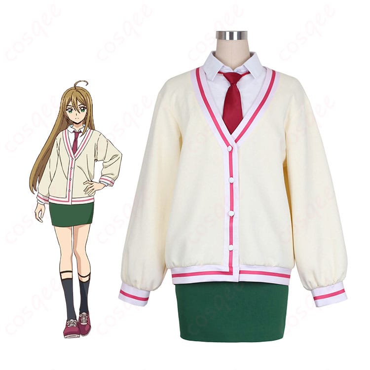 大倉メグミ（カードファイト!! ヴァンガード Divinez）制服コスプレ一式を着用した全身イメージ