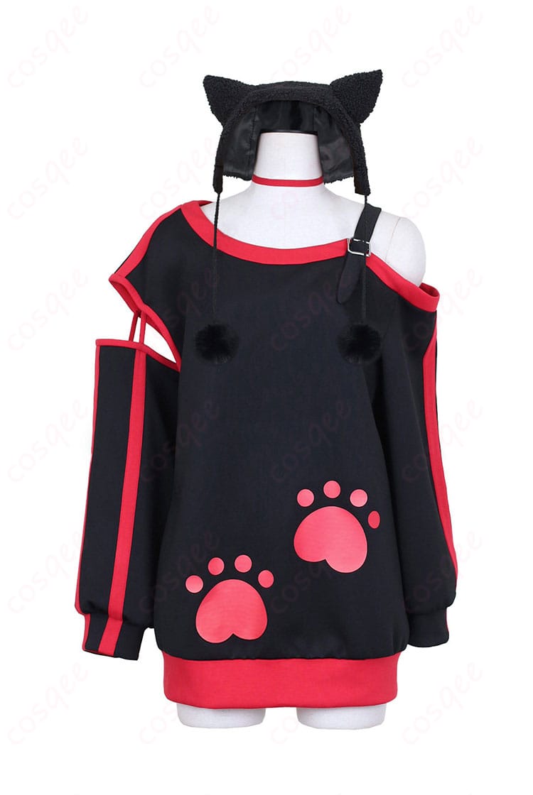 西園寺ユナ コスプレ衣装 パーカー・帽子・チョーカー 正面全体