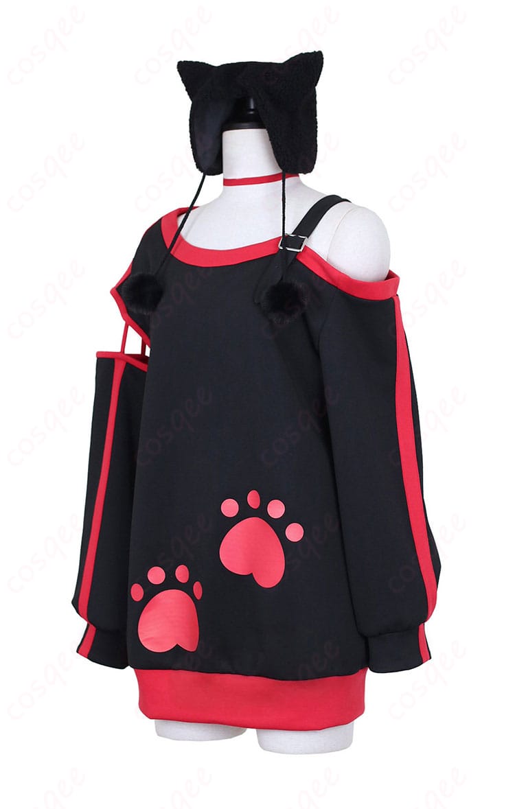 西園寺ユナ コスプレ衣装 側面シルエットとフード形状