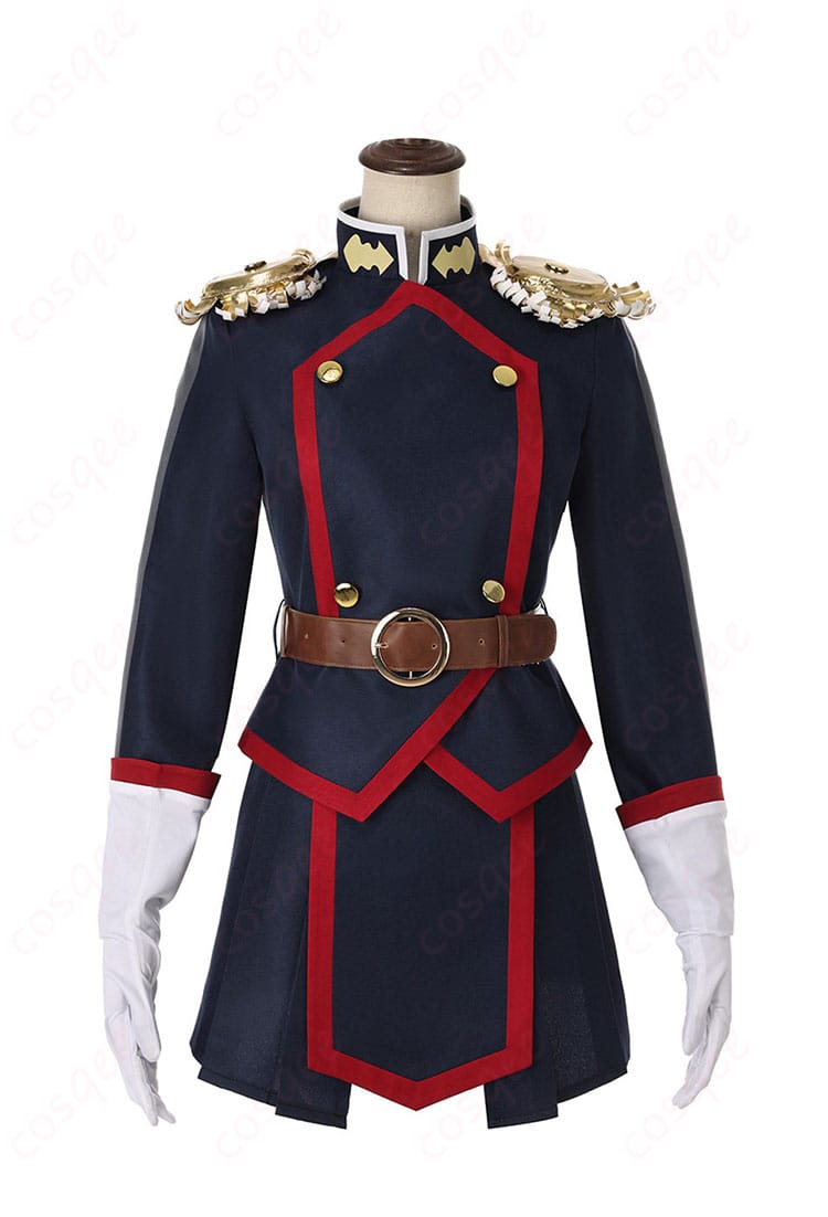 羽前京香 魔防隊七番組 組長制服の正面全体。シャープなシルエットとベルト配置が見える