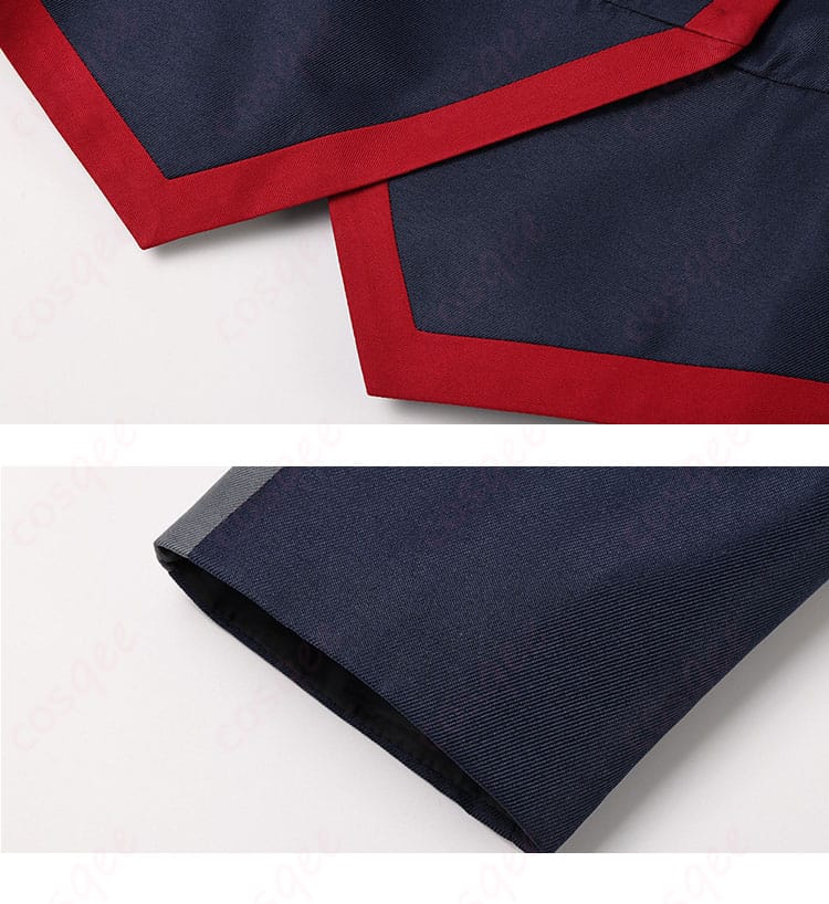 袖口装飾の詳細。カフの形状、縁取り、ステッチワークを確認できる