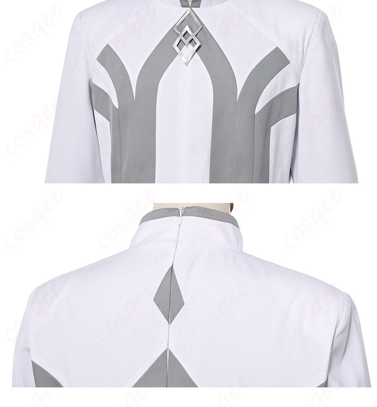 マリスビリー衣装 衣襟と背面ファスナーのディテール