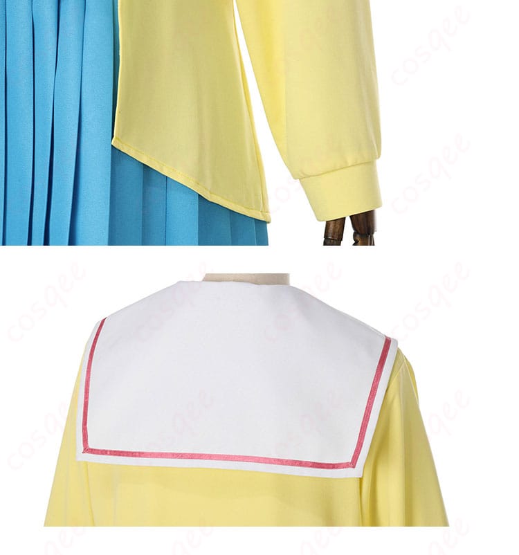 学園制服コスプレ衣装の袖口と肩飾りディテール（装飾の質感と縫製）